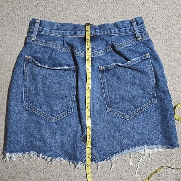 AGOLDE Quinn High Rise Distressed Denim Mini Skirt - Size 26/2 - Picture 9 of 15